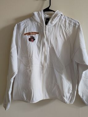 Adidas White Cropped Windbreaker  Jacket